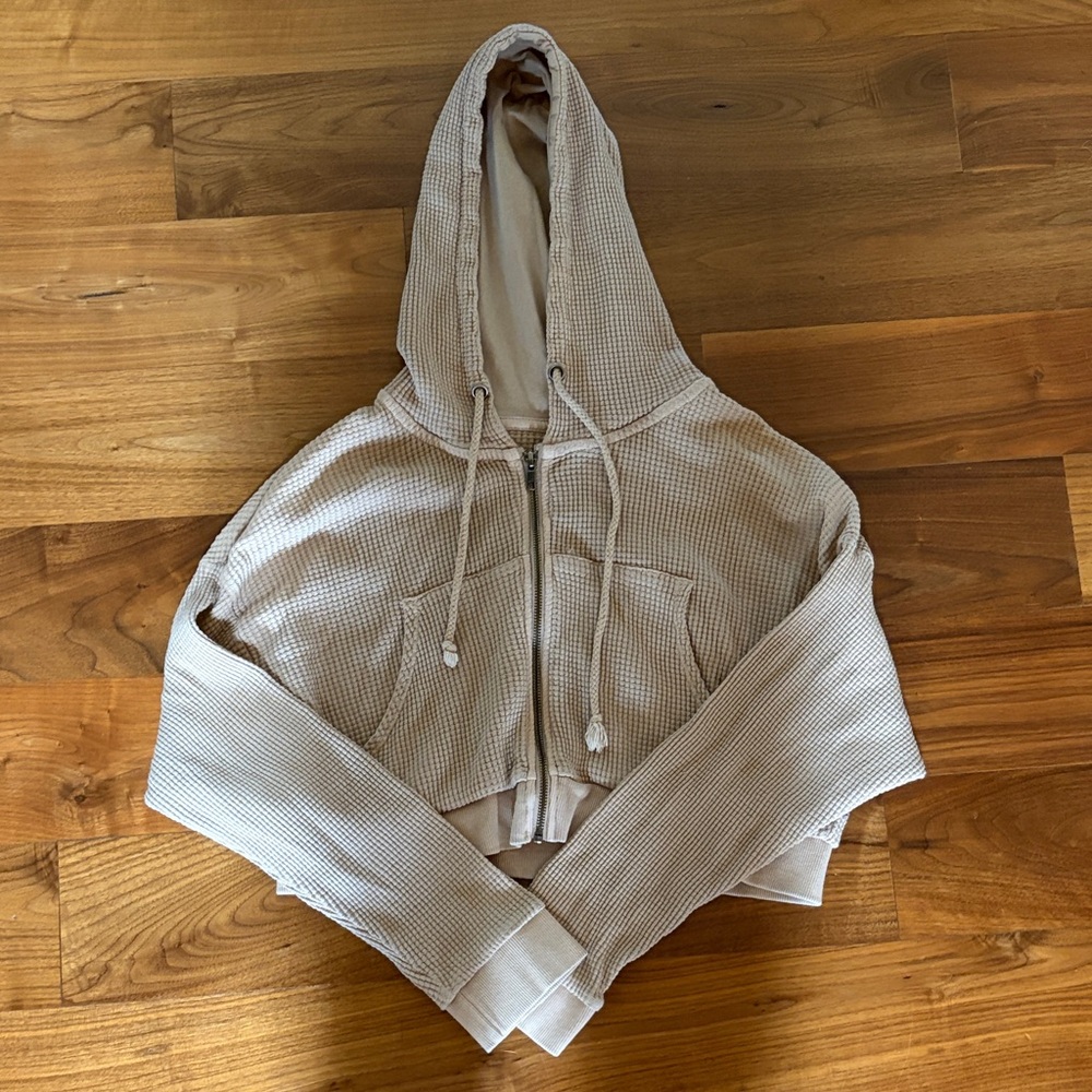 BDG Tan Cropped Hoodie
